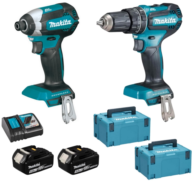 Pack 18V: Perceuse-visseuse ( DDF485 ) + Visseuse à chocs ( DTD155 ) - Makita